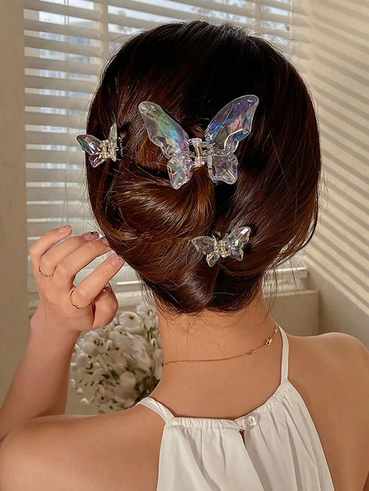 3pcs Crystal Butterfly Claw Clips - Image 6