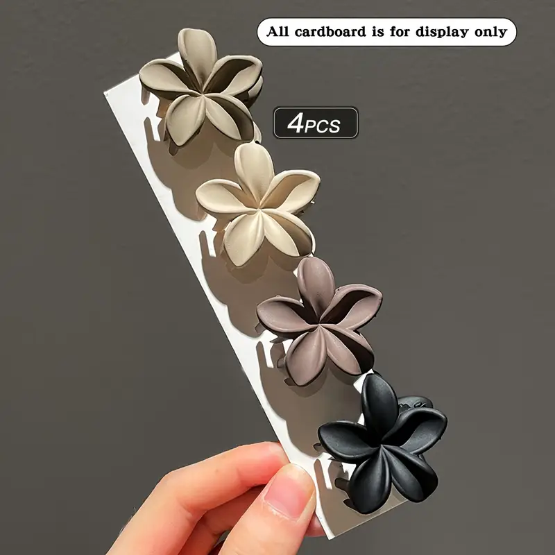 4pcs Mini Matt Floral Clips