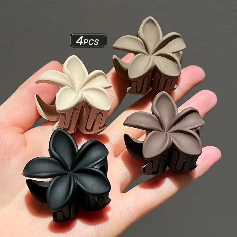 4pcs Mini Matt Floral Clips - Image 2