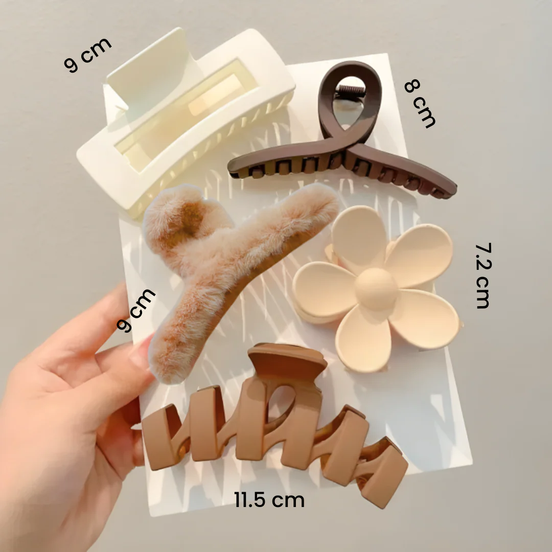 5pcs Earthy Luxe Hair Claws Set - Image 4