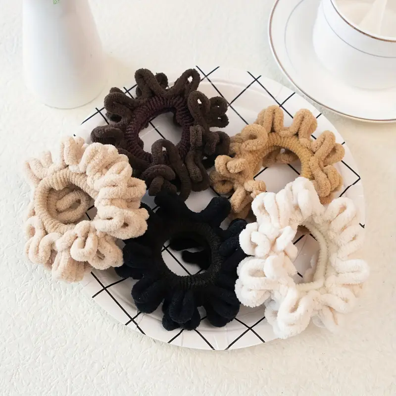 5pcs Neutral Tone Hair Ties Set - Image 2