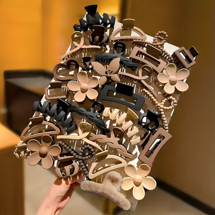12/6pcs Everyday Neutral Hair Clip Pack - Image 2