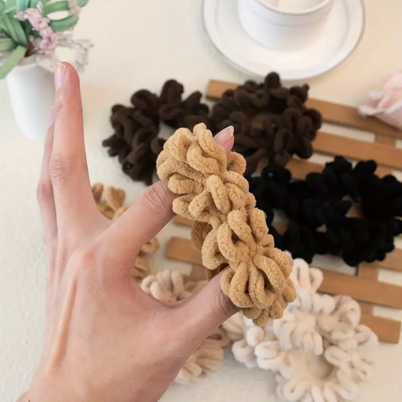 5pcs Neutral Tone Hair Ties Set - Image 3