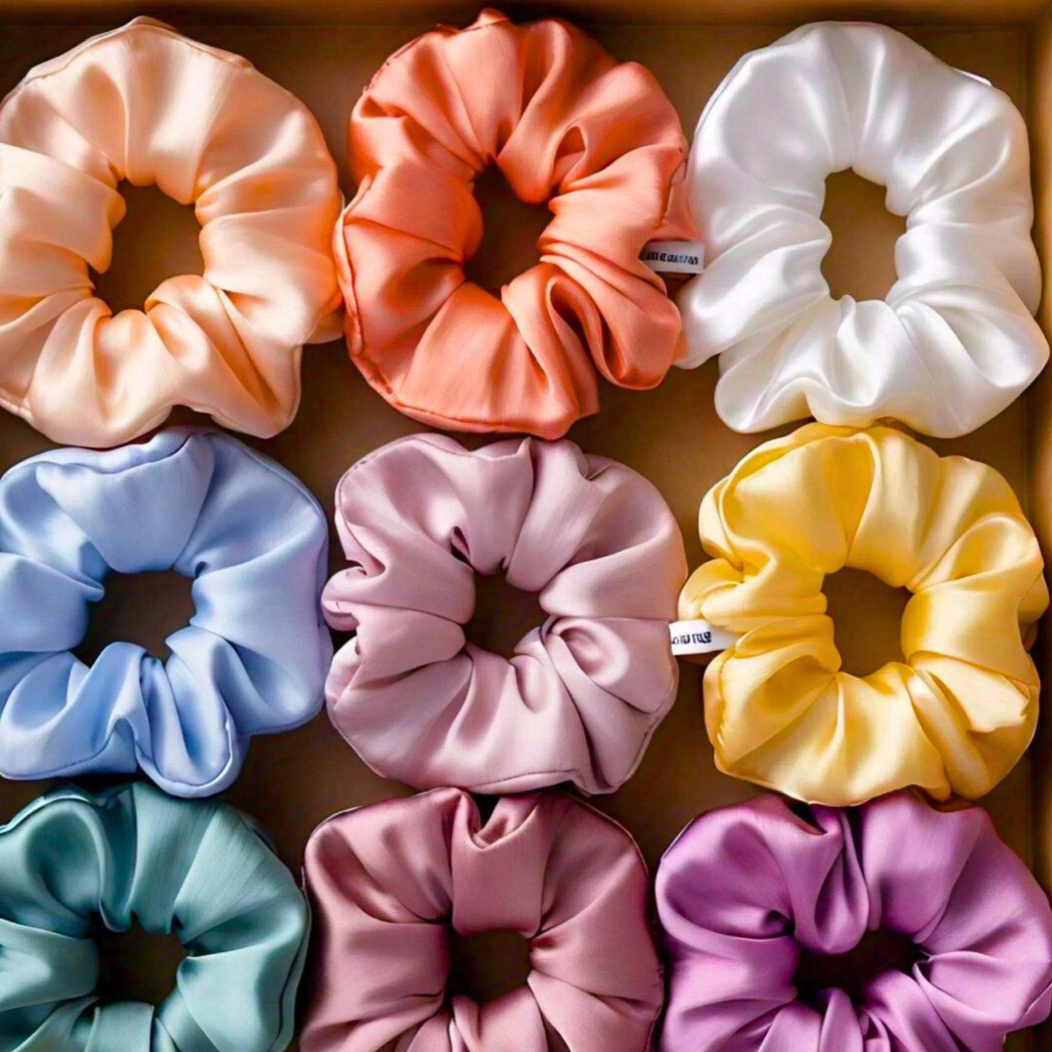 Cotton Candy Silk Scrunchies Bundle (Pack Of 8) - Image 4