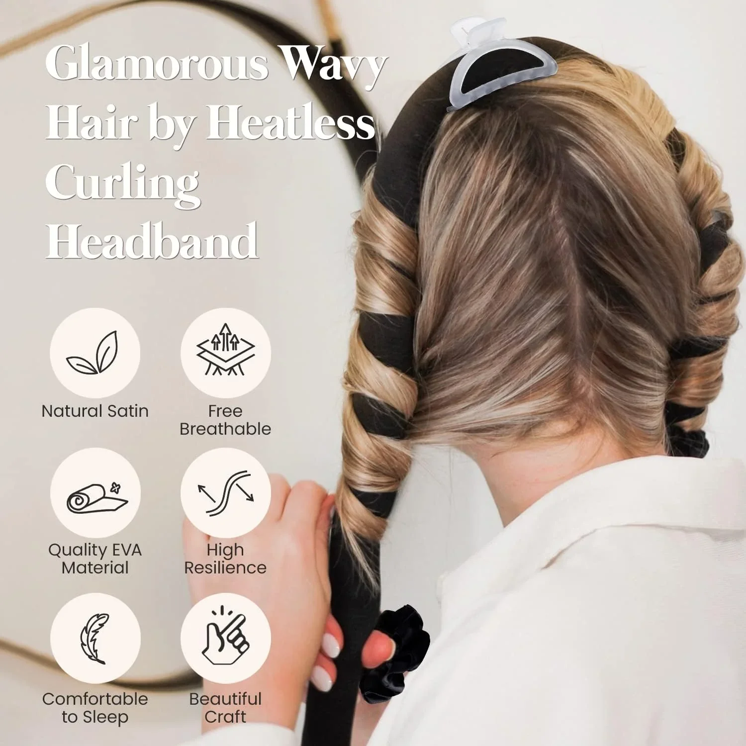 Silk Heatless Hair Curling Rod With 2 Free Scrunchies - Image 2