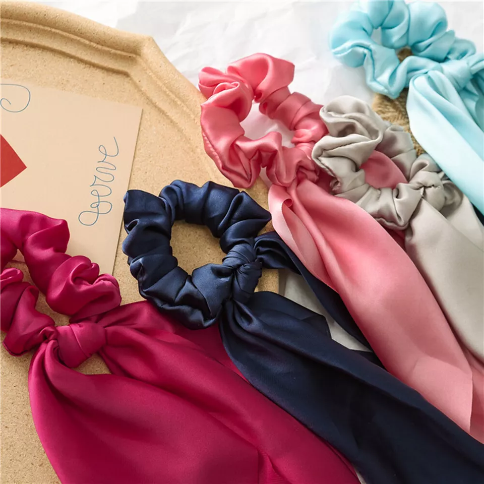 Long Tail Silk Scrunchie (PACK OF TWO) - Image 4