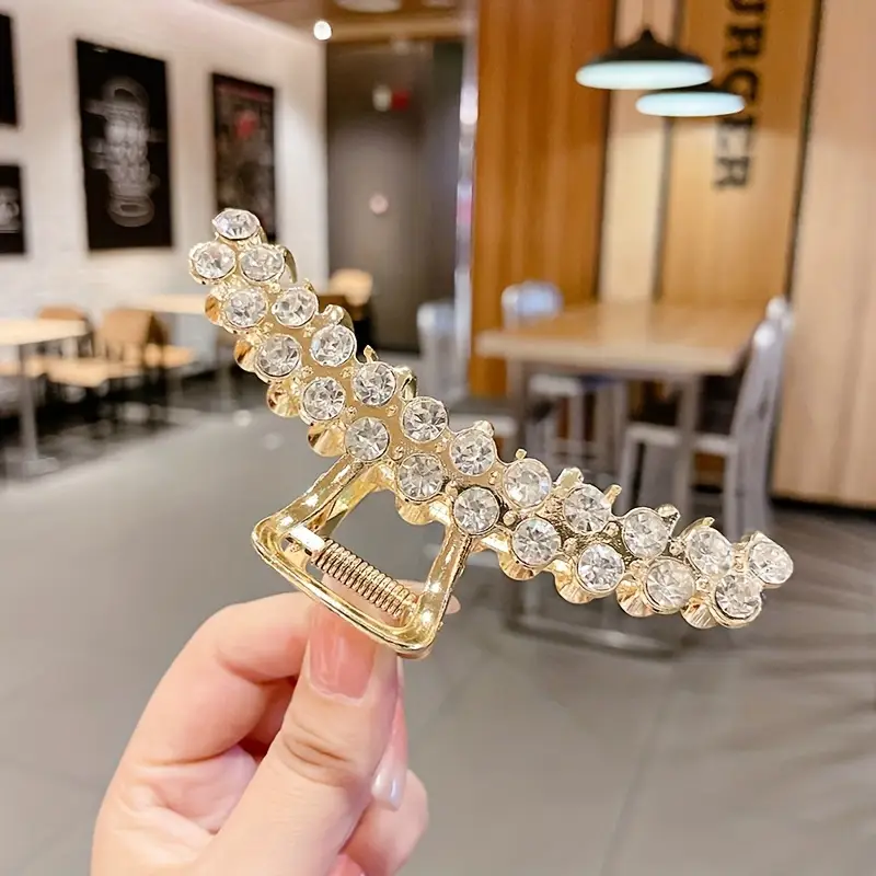 Rhinestones Metal Twist Hair Clip - Image 2